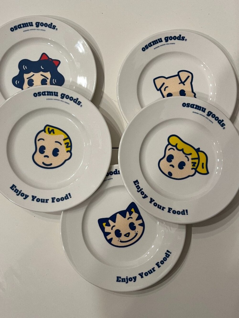 Osamu Goods Osamu Harada Character Plates (Set of 5) @6.5”D - Picture 1 of 10